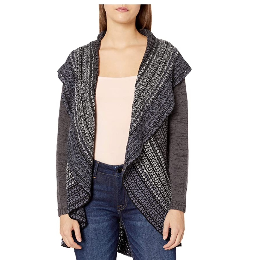 Heathered Gray Shawl Collar Sweater Cardigan by ALLISON BRITTNEY | L